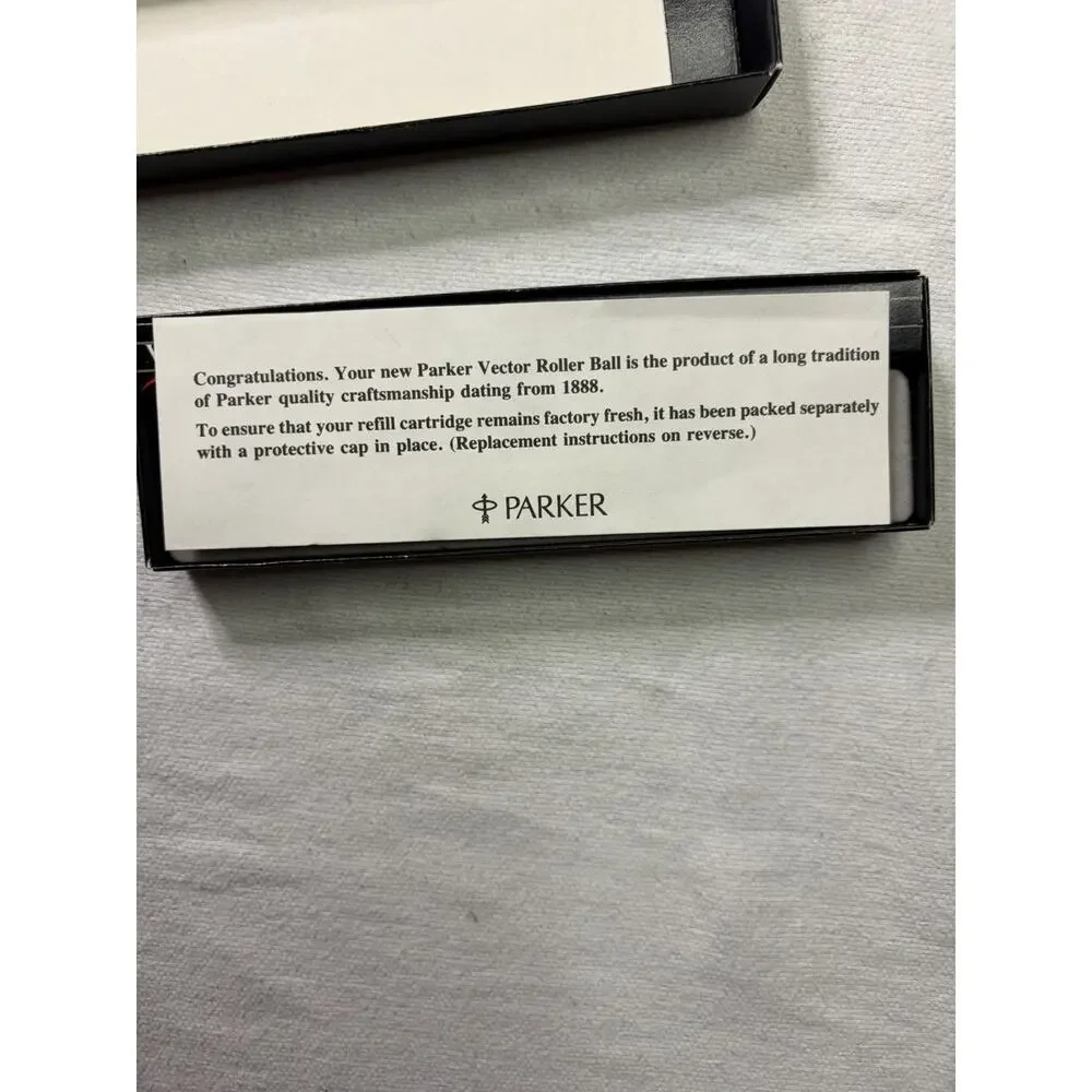 Parker Vector Rollerball Pen Gift Set Collins & Aikman Promo New In Box